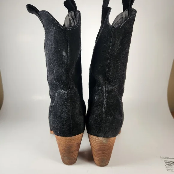 BODEN Women’s Western Boot Size 9 EU 40 Black Suede Heels - Picture 8 of 12